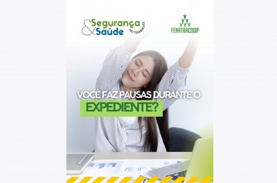 Fenatracoop alerta: pausas durante a jornada de trabalho previnem lesões Fenatracoop alerta: pausas durante a jornada de trabalho previnem lesões